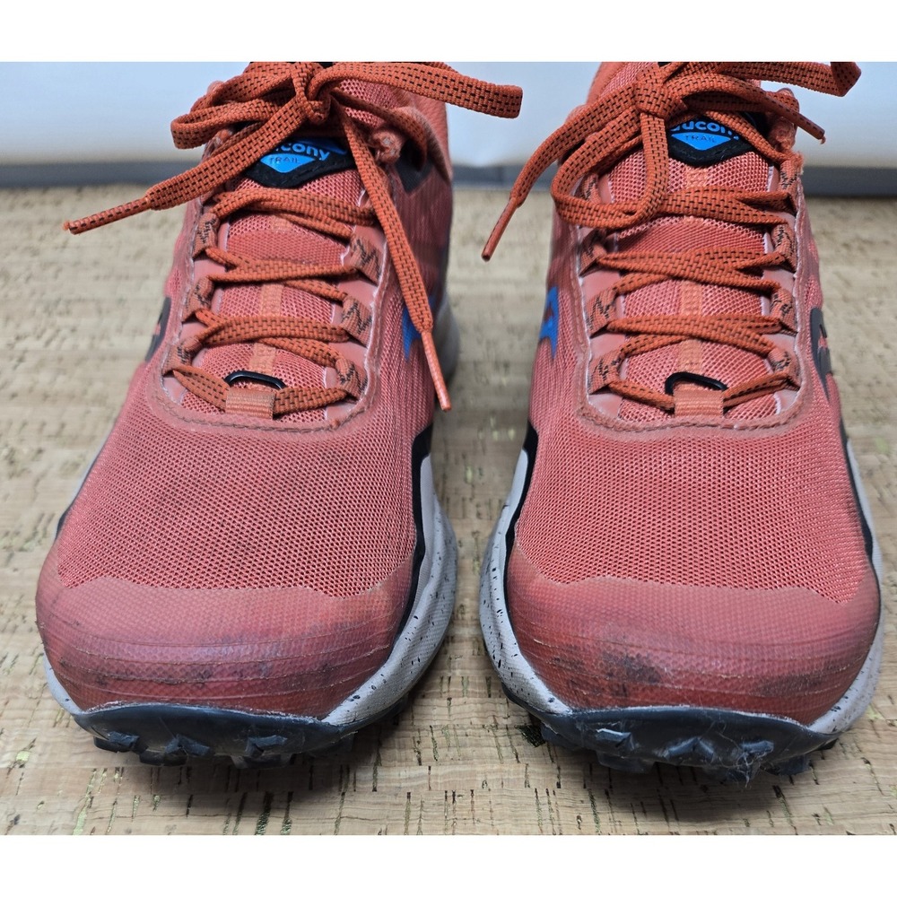 Saucony Peregrine 12 Shoes Mens 7.5 Trail Running Clay Loam Orange Sneakers - Picture 7 of 11